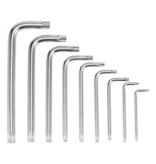 Набор ключей имбусовых Tamper-Torx, 9шт.: TT10-TТ50, 45x, закаленные, Короткие, никель - ТМ Sparta