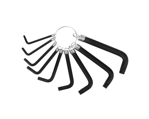 Набор ключей имбусовых TORX 9 шт.: T10,15,20,25,27,30,40,45,50, оксид., на кольце - ТМ Sparta