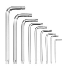 Набор ключей имбусовых Torx -Torx Tamper: 9шт, T10-T50, CrV, коротких, сатин, чехол - TM MTX