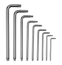 Набор ключей имбусовых Torx -Torx Tamper: 9шт, T10-T50, CrV, удлиненных, с сатин., чехол - TM MTX