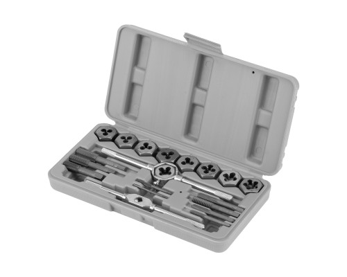 Набор метчиков и плашек М3-М12, плашко-метчикодержатель, 20пред., пласт. бокс - TM Sparta