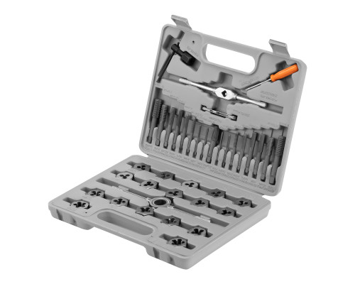 Набор метчиков и плашек М3-М12, плашко-метчикодержатель, 40пред., пласт. бокс - TM Sparta