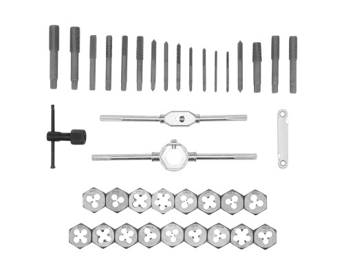 Набор метчиков и плашек М3-М12, плашко-метчикодержатель, 40пред., пласт. бокс - TM Sparta