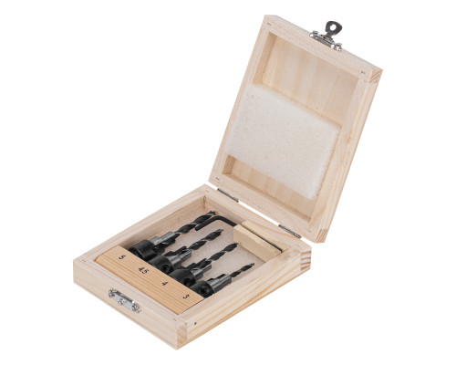 Набор сверл под конфирмат, 3-4-4,5-5мм, 4шт (уп.12)-TM Denzel