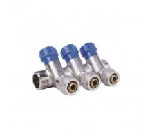 Коллектор 3/4" с регулирующими вентелями и фитингом, 3 выхода SD230W3 ТМ SD Plast