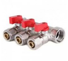 Коллектор 3/4" с шаровыми кранами и фитингом,  3 выхода SD23IW3 TМ SD Plast