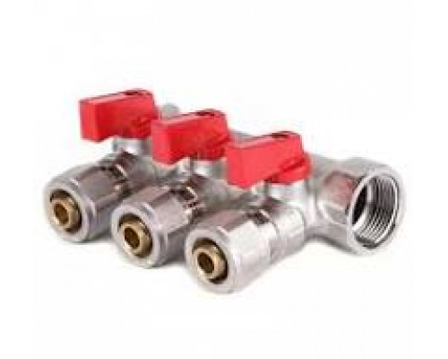 Коллектор 3/4" с шаровыми кранами и фитингом, 3 выхода SD23IW3 TМ SD Plast Коллектор 3/4" с шаровыми кранами и фитингом, 3 выхода SD23IW3 TМ SD Plast