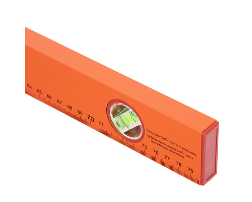 Уровень алюминиевый 800мм, 3 глазка, линейка, желтый - ТМ Sparta