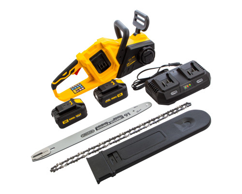 Цепная пила аккумуляторная бесщеточная RCS400-36, Li-ion, 36В, 4Ач, шина 400мм - TM Denzel Цепная пила аккумуляторная бесщеточная RCS400-36, Li-ion, 36В, 4Ач, шина 400мм - TM Denzel