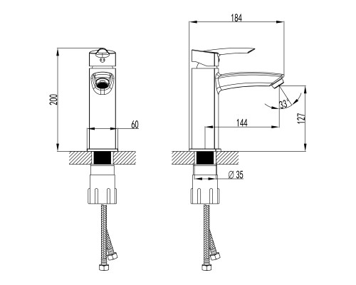 Смеситель для умывальника, однорычажный латунный, хром (к. 35) ТМ Lemark LM3537C-EU