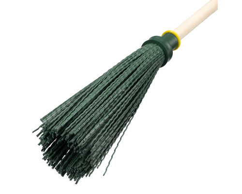 Метла полипропиленовая круглая 140х310х1550мм, с ободом, дер-ный черенок - ТМ Palisad