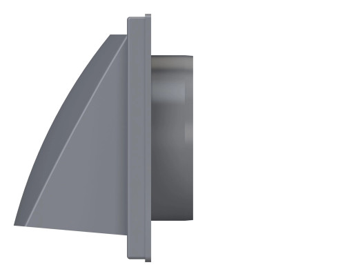 Выход стенной вытяжной с обратным клапаном 150х150 с фланцем D100, ASA, сер - ТМ VE