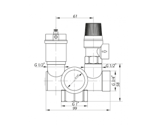 Группа безопасности котла KOER KR 104 1" TM KOER Группа безопасности котла KOER KR 104 1" TM KOER