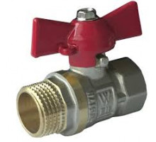 Кран шаровой полнопроходной НВ 1/2 р/бабочка, PN 20 NV-V002 КБ Water Valve