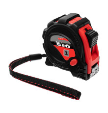 Рулетка 3м х 16мм Status Magnet 3 fixations, обрезиненный корпус, зацеп магнит (уп.12шт) - TM MTX.