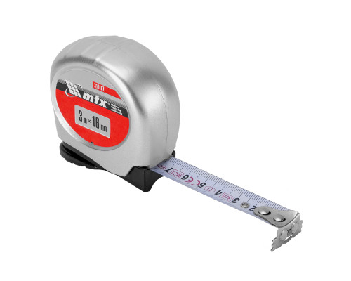 Рулетка 3м х 16мм Magnetic, пластиковый корпус, AUTO фиксация, магнит. зацеп (уп.12шт) - TM MTX