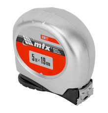 Рулетка 5м х 19мм Magnetic, пластиковый корпус, AUTO фиксация, магнит. зацеп (уп.1шт) - TM MTX