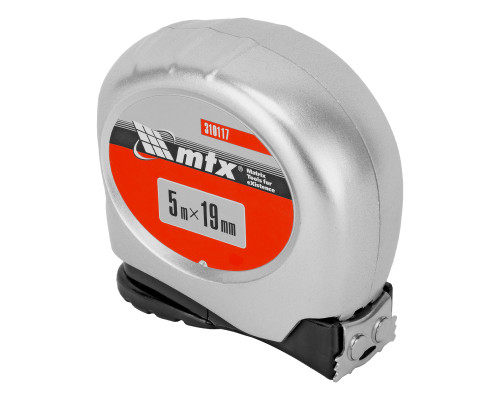 Рулетка 5м х 19мм Magnetic, пластиковый корпус, AUTO фиксация, магнит. зацеп (уп.1шт) - TM MTX