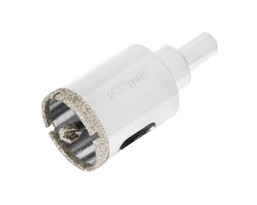 Сверло алмазное по керамограниту, 32 х 67 мм, центрирующее сверло, 3-гран. хвост. (уп.18шт)-TM MTX