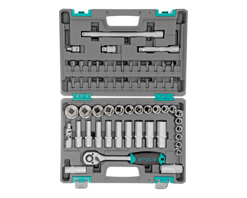 Набор инструментов, 1/2",1/4", CrV, пласт. кейс 60 пред. - ТМ STELS