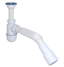 Сифон для умывальника бутылочный, с гофрой, выход (40/50мм) Waterstal