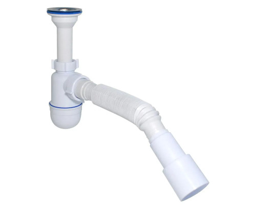 Сифон для умывальника бутылочный, с гофрой, выход (40/50мм) Waterstal