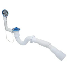 Сифон для ванны прямоточный, выпуск 70мм, с гофрой, выход (40/50мм) Waterstal