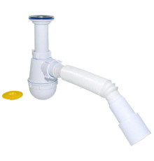 Сифон для мойки бутылочный (макси), выпуск малый 70мм, с гофрой, выход (40/50мм) Waterstal