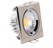Светильник потолочный точечный квадрат COB LED 5W 6500K 354Lm (мат. хром) 220-240V IP20 - HL679L