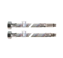 Подводка для смесителя 80см 1/2"В, в алюминиевой оплетке, дл.+кор. игла, MPN 18212