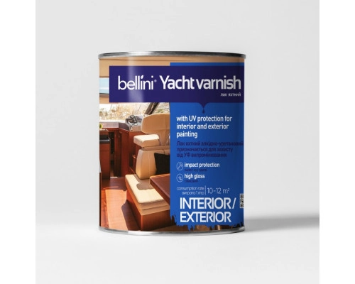 Лак яхтный алкидно-уретановый прозрачный «Bellini» 0,75 л.