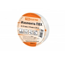 Изолента ПВХ 0.15мм х 19мм х 20м (белая) - ТМ TDM