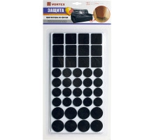 Протекторы защитные из фетра черные, в ассортименте Ø 20mm, Ø27mm, 24*24mm (уп.30)
