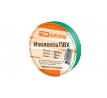 Изолента ПВХ 0.13мм х 15мм х 10м (зеленая) - ТМ TDM