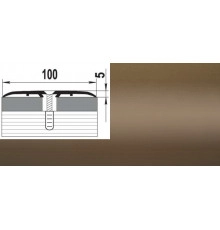 Порог алюминиевый анодированный Бронза B100 100мм*5мм - 0,9м (уп.1шт) - ТМ GRACE